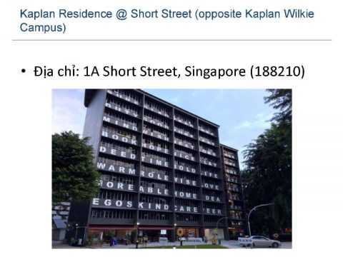 Chi phí ở kí túc xá khi du học tại Kaplan Singapore